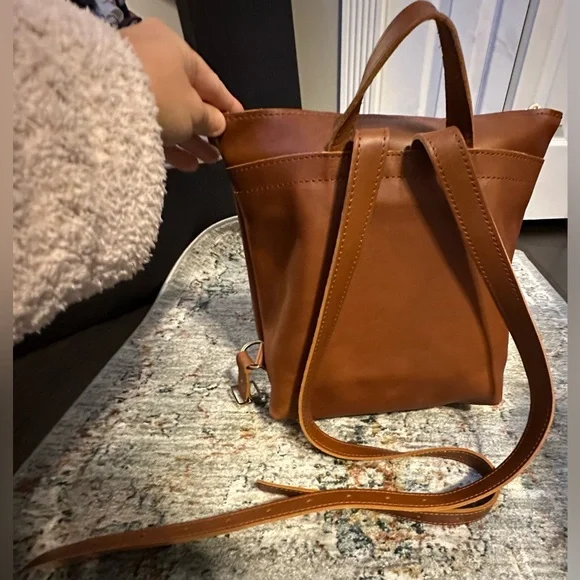 ‼️Never Used‼️🎸Portland Leather🎸🔥NWOT🔥’ALMOST PERFECT' LAPTOP BACKPACK in Honey - Picture 7 of 14